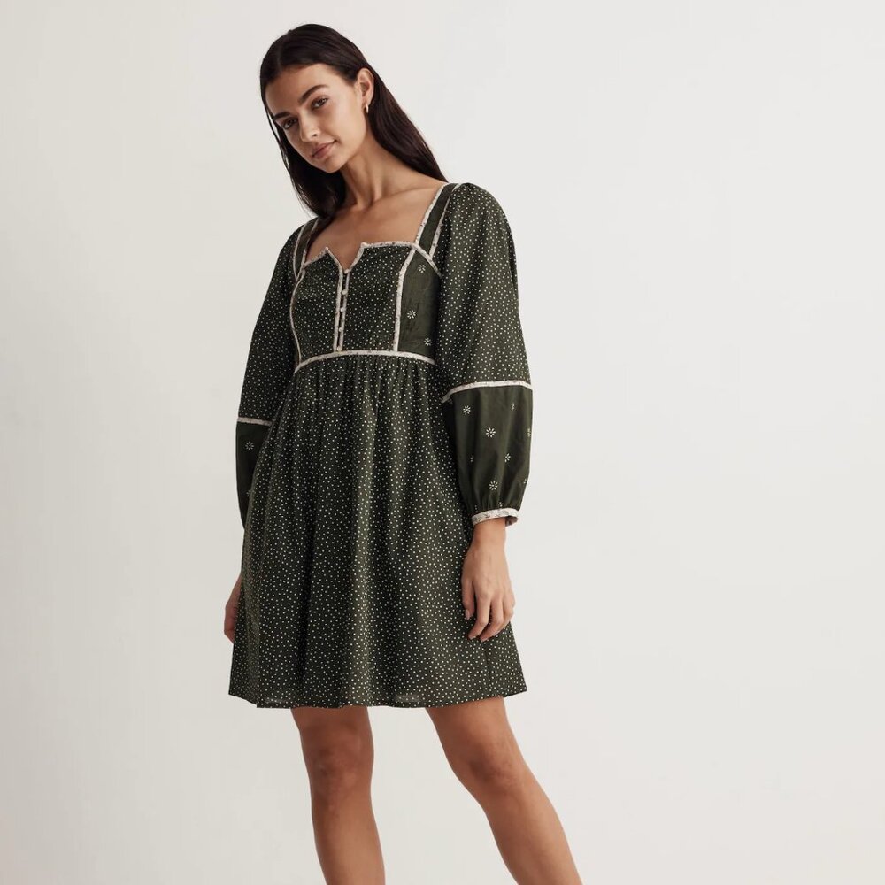Madewell Square Neck Quilted Mini Dress